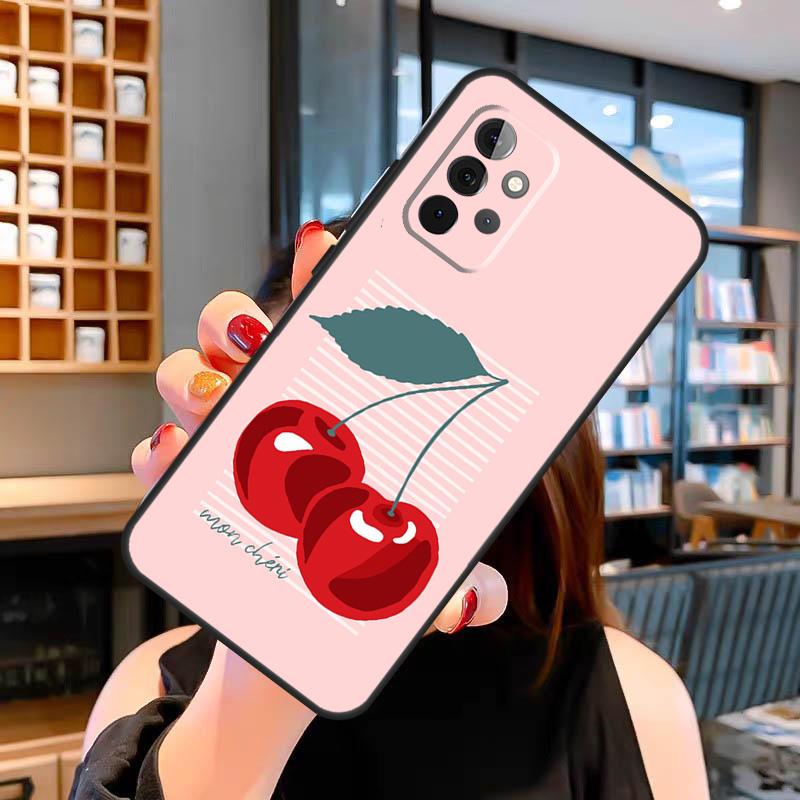 Red Cherry Summer Fruit Case For Samsung Galaxy A06 A05 A16 A26 A36 A56 A53 A32 A52 A33 A13 A55 A35 A15 A14 A34 A54