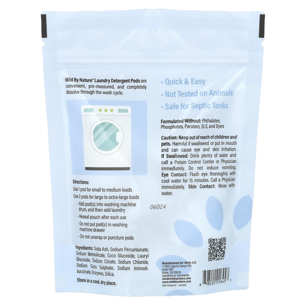 Laundry Detergent Pods, Unscented, 10 Count, 180G(6.3Oz)