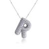18K Gold-Plated Copper Necklace with Micro-Inlaid Zirconia & 26 Letter Pendant - Classic and Versatile European-American Jewelry