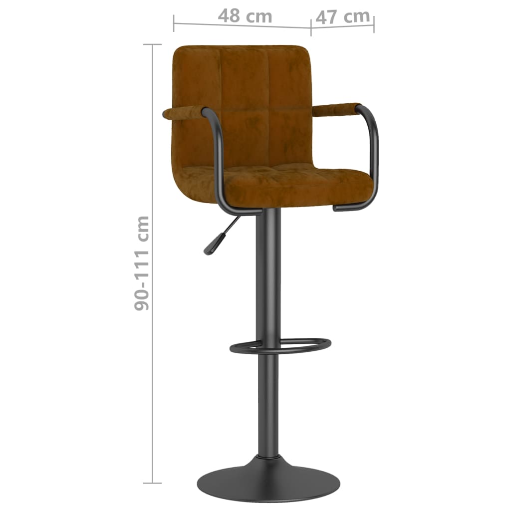 Brown Velvet Bar Stool