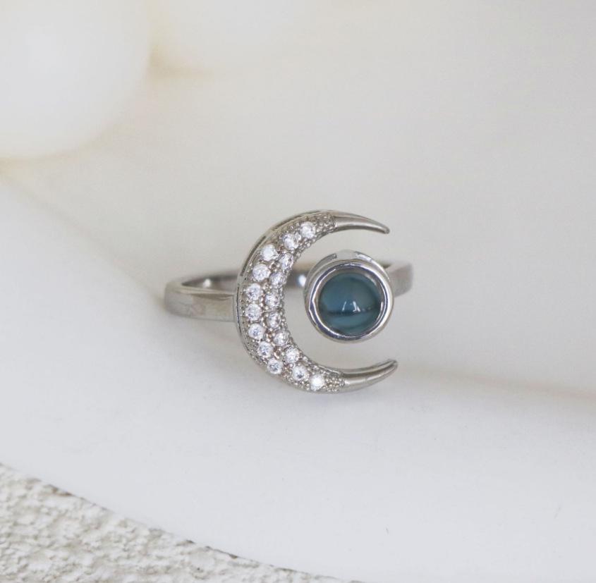 100 Languages "I Love You" Moon Projection Ring Necklace