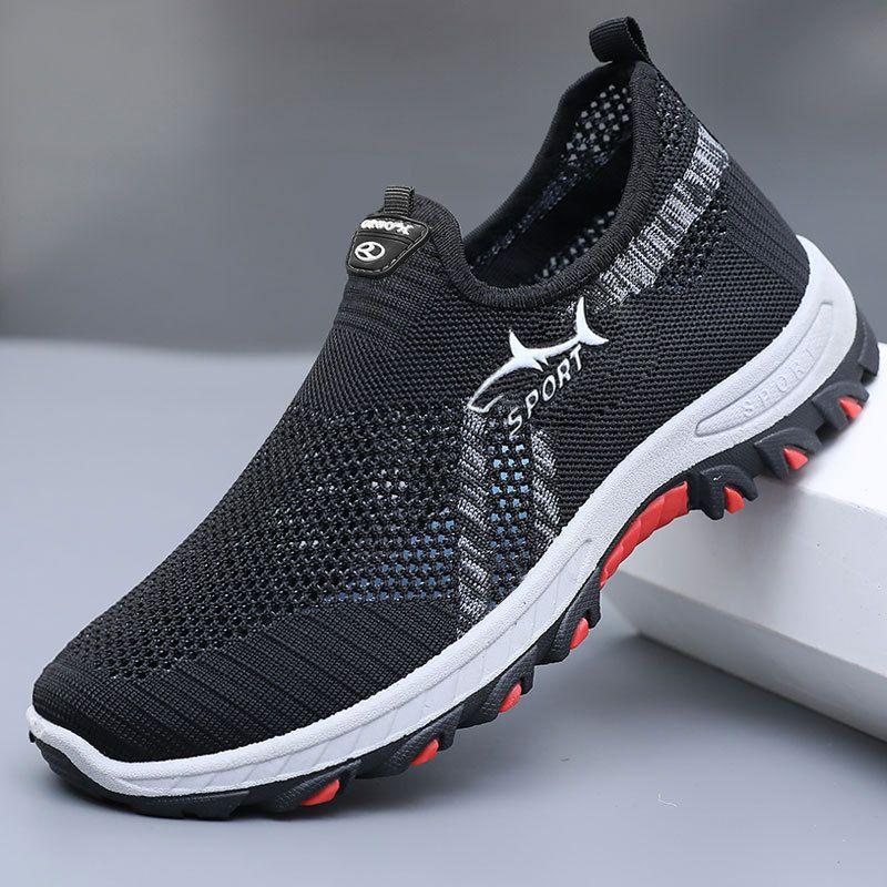 

New Spring Style Old Beijing Cloth Shoes, Walking Shoes, Men s Casual Shoes, Low-top Soft-soled Canvas Shoes, Shoes for Middle-aged and Elderly People 39 чёрный