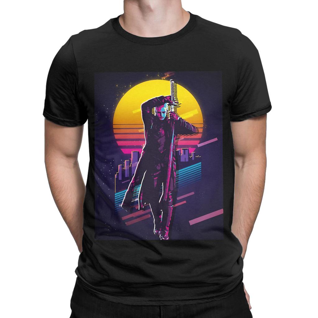 Vergil 80s Retro Funny 100% Cotton T-Shirt D-Devil May Cry Tees Tops For Men