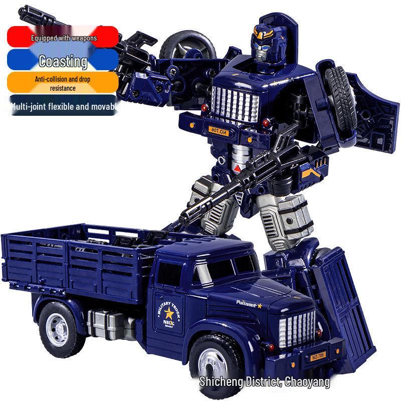 Transforming Robot Truck Toy: Inertial Transporter for Kids