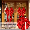 Christmas Theme Glass Film Static Sticker, Bow Pattern Print, Removable Non Adhesive Window Electrostatic PVC for Home And Store Doors Reusable Decals