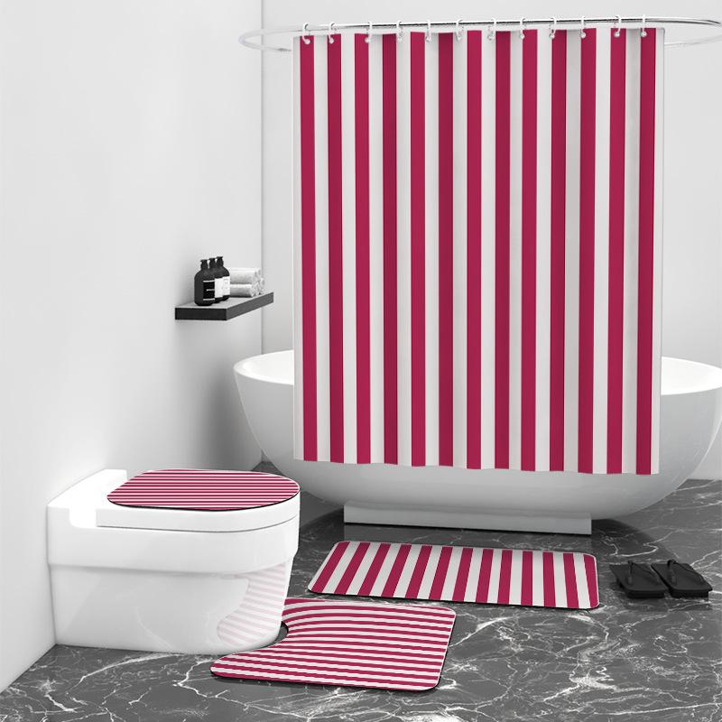 

Вертикальная полоса цифровая печать занавеска для душа полиэстер ванная комната блокировка водонепроницаемая занавеска W90cm*L180cm