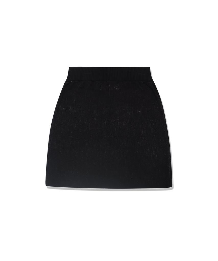 Main Booth Rafflesia Knitted Skirt(Black)