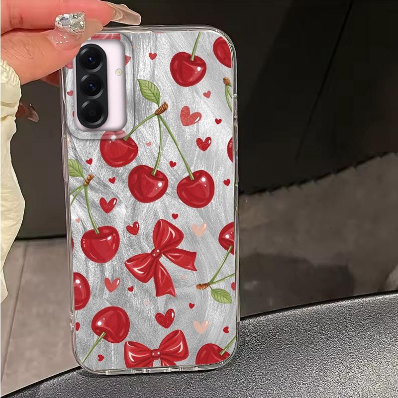 Summer Red Fruit Girls Case For Samsung Galaxy A56 A16 A26 A36 A06 A55 A35 A25 A15 A12 A32 A54 S24 S25 S22 S23 FE Fundas Cover