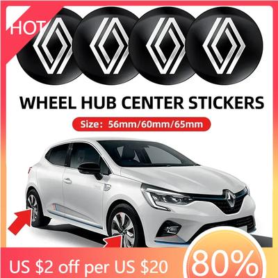 Hub Caps 56mm 60mm 65mm Car Wheel Hub Center Cover Logo Sticker For Renault Clio 4 Megane 2 3 Captur Trafic Koleos Kadjar Grand