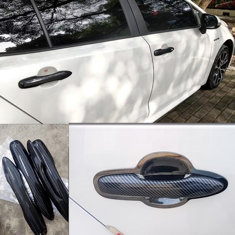 LHD Car Door Handle Cover For SEAT Cupra Leon ~2025 Gloss Black Carbon Fiber Chrome Handles Cover Stickers Accessories
