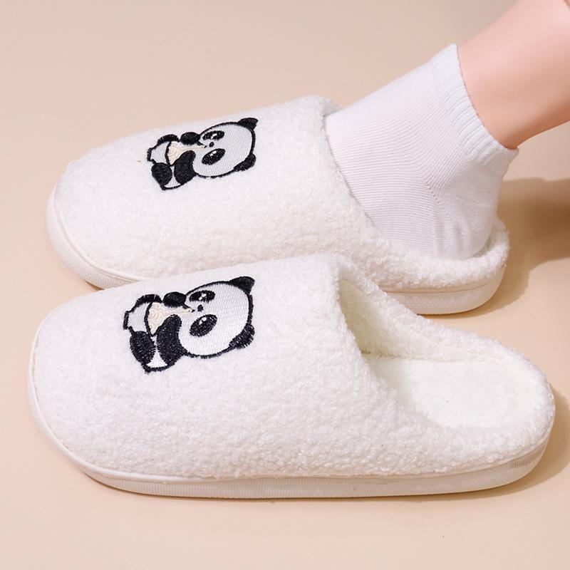 New comfortable home cute cartoon panda winter cotton slippers men and women couples thermal indoor cotton slippers