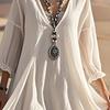 Spring Loose Long Sleeve Women's Dress Artistic Flared Skirt Style Fashionable One-Piece Clothing