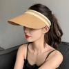 New Summer Raffia Straw Sun Protection Hat Open Top Straw Hat Striped Versatile Uv Protection Women'S Casual Baseball Cap