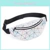 Trendy Geometric Holographic Waist Bags Premium Pu Leather Belt Packs For Women