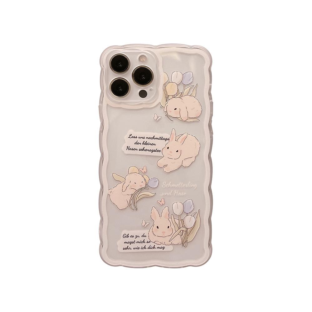 Rabbit IPhone 14 Apple 15 Mobile Phone Case 16pro Max Silicone 11 Transparent X 8 Soft 12 Suitable for 13