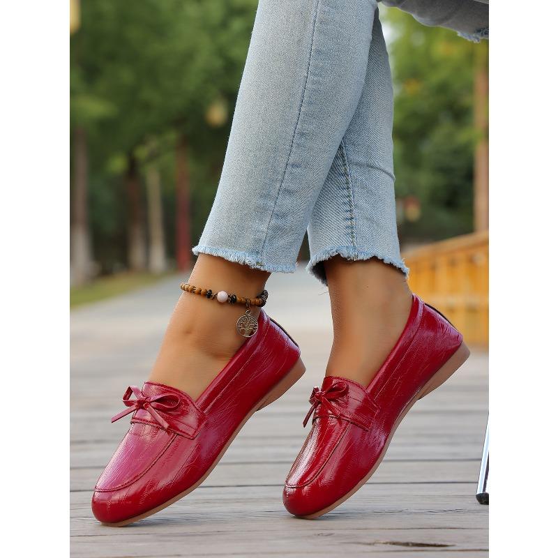 Lazy Single Shoes Women's Bow Soft-soled Shoes 2025 Autumn New Flat Casual Shoes