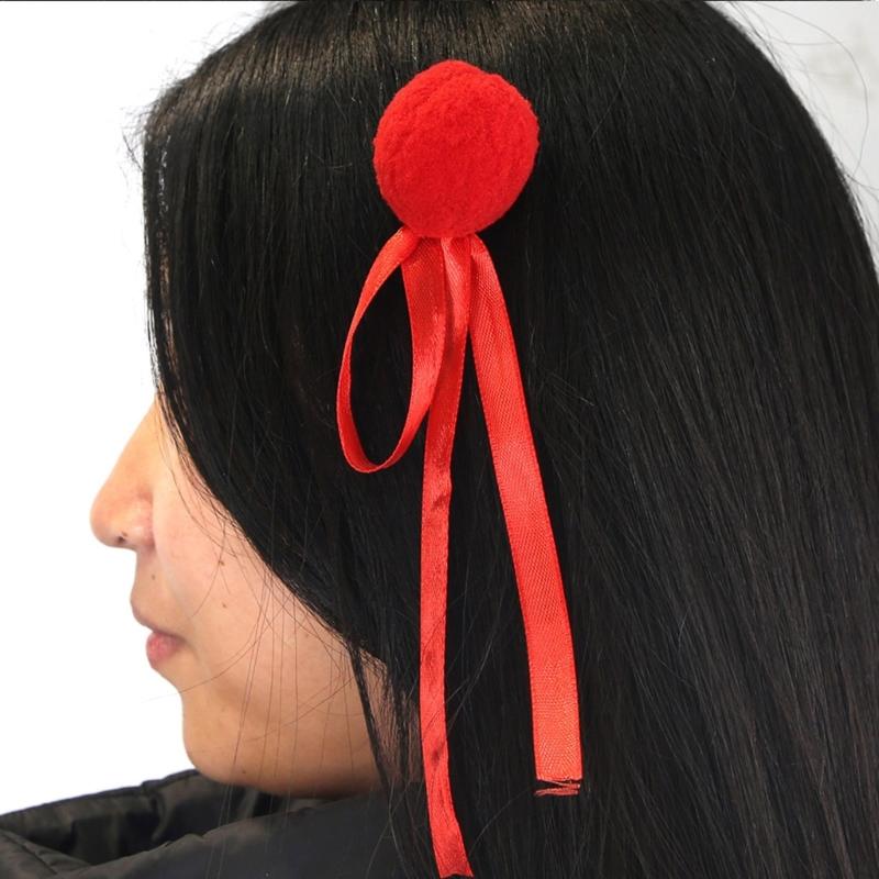 Kinder-Band-Haarspange Plüsch-Haarknoten-Kopfschmuck Film Ne Zha Stil Haarnadel Party Festival Bekleidungszubehör