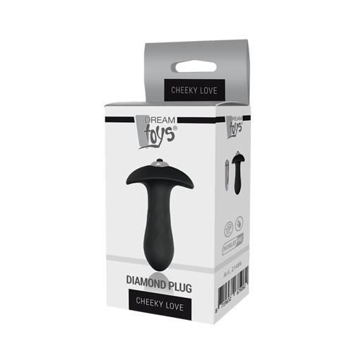 Plug anal - DREAM TOYS - Diamant - Vibrant - Noir - Pour adulte