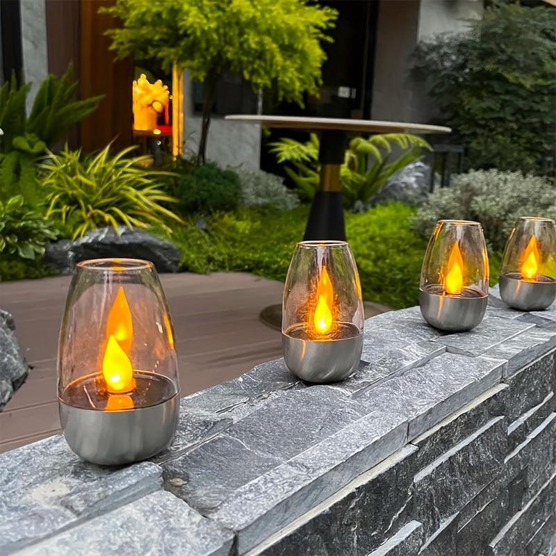 6pcs Flameless Flickering Candles, Outdoor Solar Lights, IP44, Suitable For: Decorate Parties, Weddings, Bars, Home, Dinner Outdoor Picnics