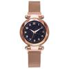 Women Fashion Luminous Numbers Starry Sky Quartz Watch Magnetic Wristwatch Buckle