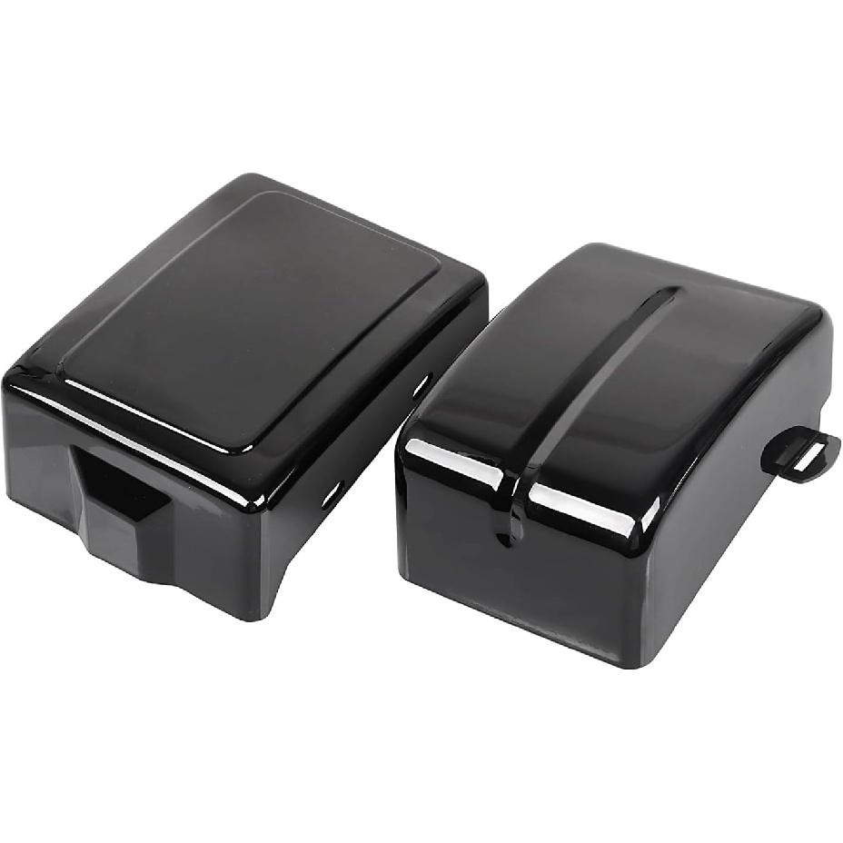 

1 Pair Chrome Battery Box Side Fairing Covers for Harley Dyna Wide Super Glide Switchback Street Fat Bob FXDB FXD FXDWG FXDL 2006-2017 Gloss Black
