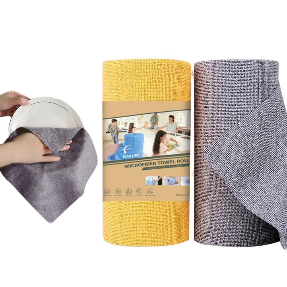 Scratch-Free Roll of Microfiber Cleaning Cloth Reusable Kitchen Towels for Car Home Kitchen Dishes