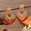 Exaggerated Heart-Shaped Pearl Tassel Earrings: Bohemian Ethnic Alloy Pendants for Women