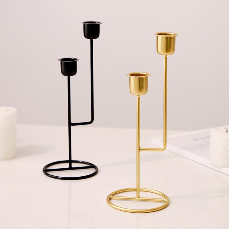 Minimalist Vintage Elegant Style Iron Candle Holders Candlestick Fashion Wedding Table Candle Stand Exquisite Candlestick Table