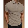Men'S Summer Sports And Fitness T-Shirt Casual Lapel Short-Sleeved Half-Zip Polo Shirt Man