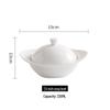 Hotel Ceramic Steamed Egg Cup with Lid, Multi-Purpose Egg Custard & Stew Pot, Bird's Nest Glaze, Pure White