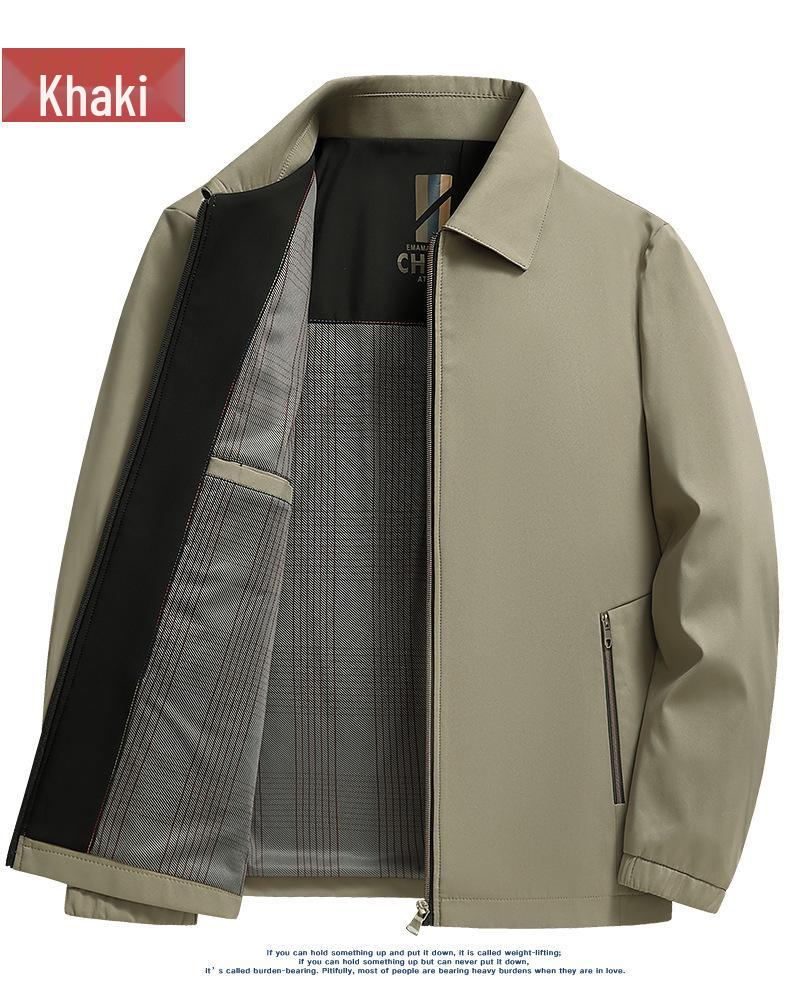 Woodpecker 2025 Dad Outerwear Set: Men's Spring and Autumn Jacket for Middle-Aged and Elderly