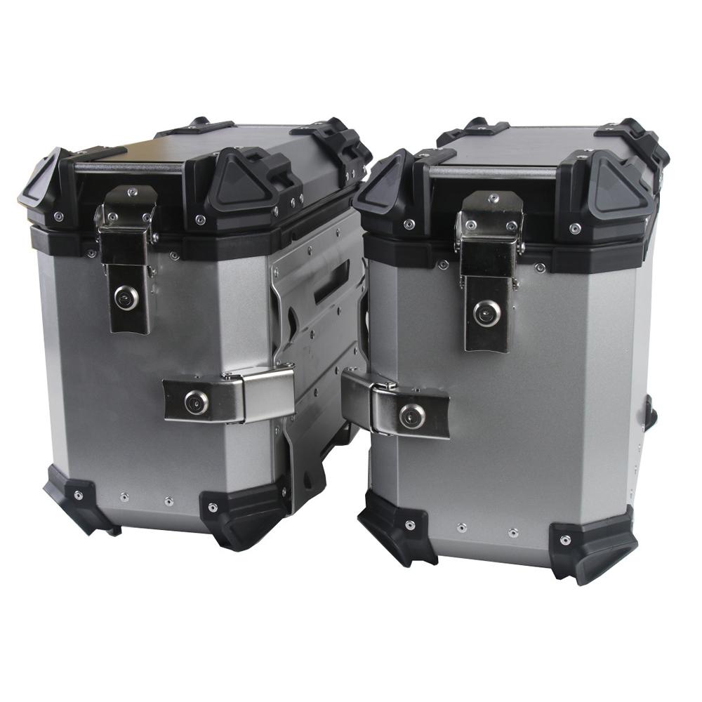 1 Pair 35L Universal Motorcycle Side Storage Box Aluminum Alloy Luggage Case Quick Release