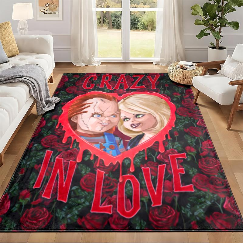 Chucky with Tiffany Carpet Door Mat for Living Room or Bedroom Protective Mat Under Chair Office Decoration Christmas Gift Birthday Present