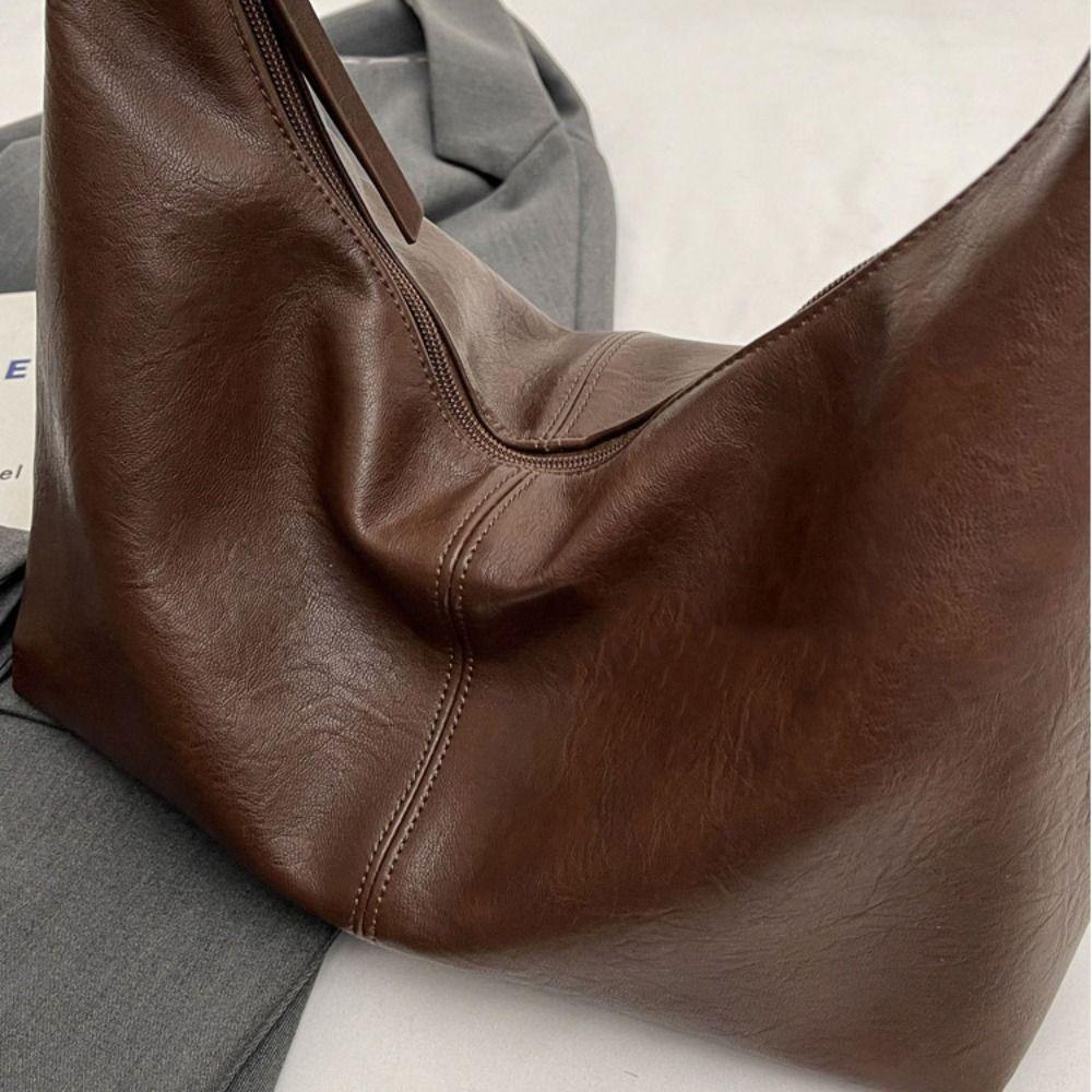 Tote Bag Large Capacity Handbag Korean Style Underarm Packs Casual Retro PU Tote Bag  Outdoor