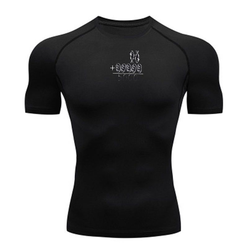Fitness Sportswear Teenagers Moisture-Wicking T-shirt Graphic Tops Tight Training Clothes Breathable Slim Fit Compression Running Moisture-Wicking