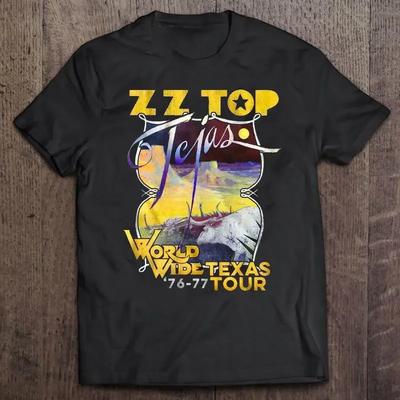 Zz Top Tejas Koszulka Unisex Światowa Trasa po Teksasie 76 Il030