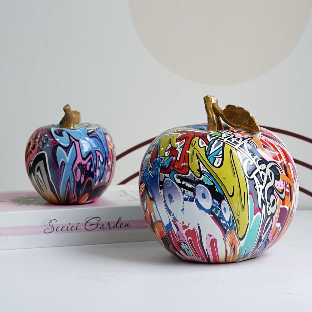 Vilead Schilderij Appel Sculpturen Hars Fruit Ornament Beeld Modern Pop Art Decoratie Accessoires Interieur Tafel Badkamer Decor