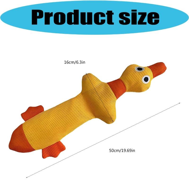 Soft Plush Dog Chew Toy with Squeaker Duck Shape Fetches Toy for Dog to Bites, Carry, Toss, and Play Indoors Daily
