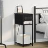 Nightstand Black Oak Look 41 X 28 X 76 Cm Engineered Wood