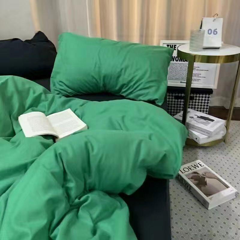 

Двухпредметный комплект постельного белья из стиранного хлопка в скандинавском стиле, пододеяльник, комплект из четырех предметов, минималистичная простыня, пододеяльник, общежитие, комплект из трех предметов, постельные принадлежности 150*200cm single qu