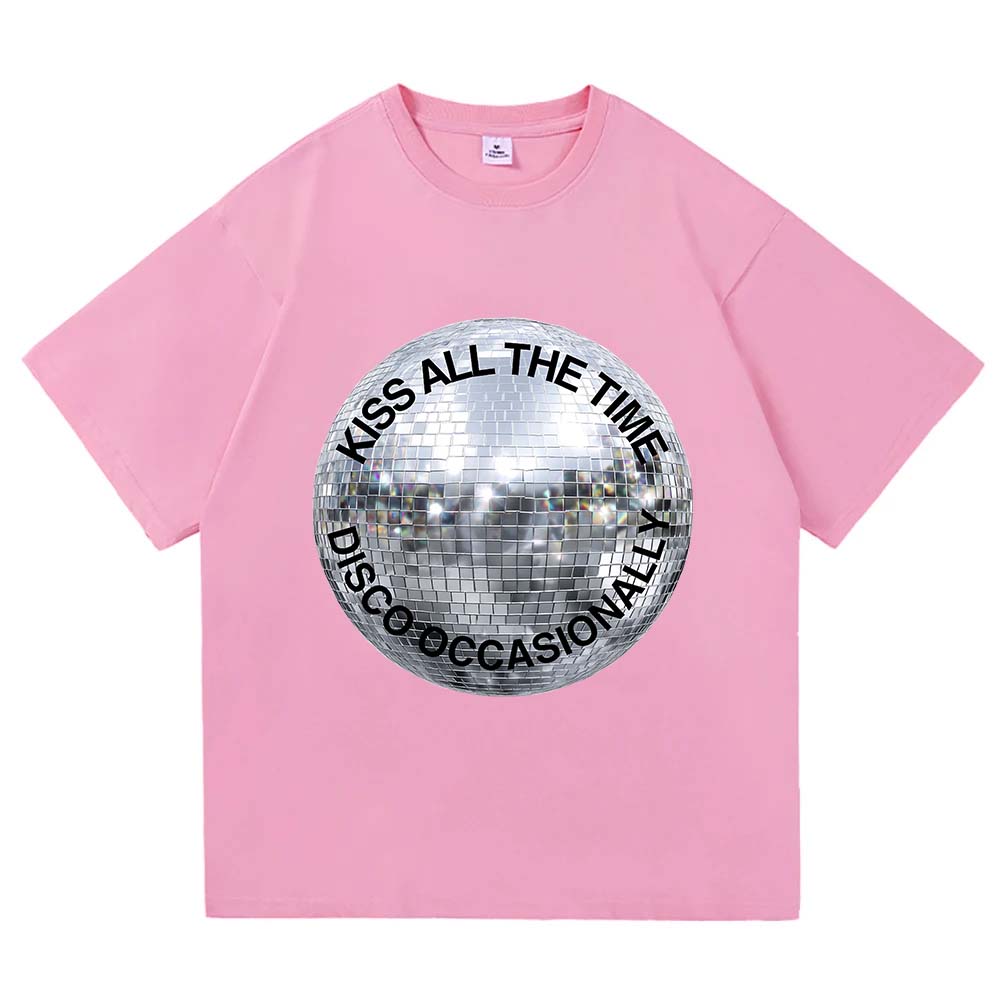 Kus de hele tijd. Disco Occasional Album Grafische T-shirts 2026 Nieuw Zangers Ontwerp Print T-shirt Ronde Hals Korte Mouw Mannen Shirt