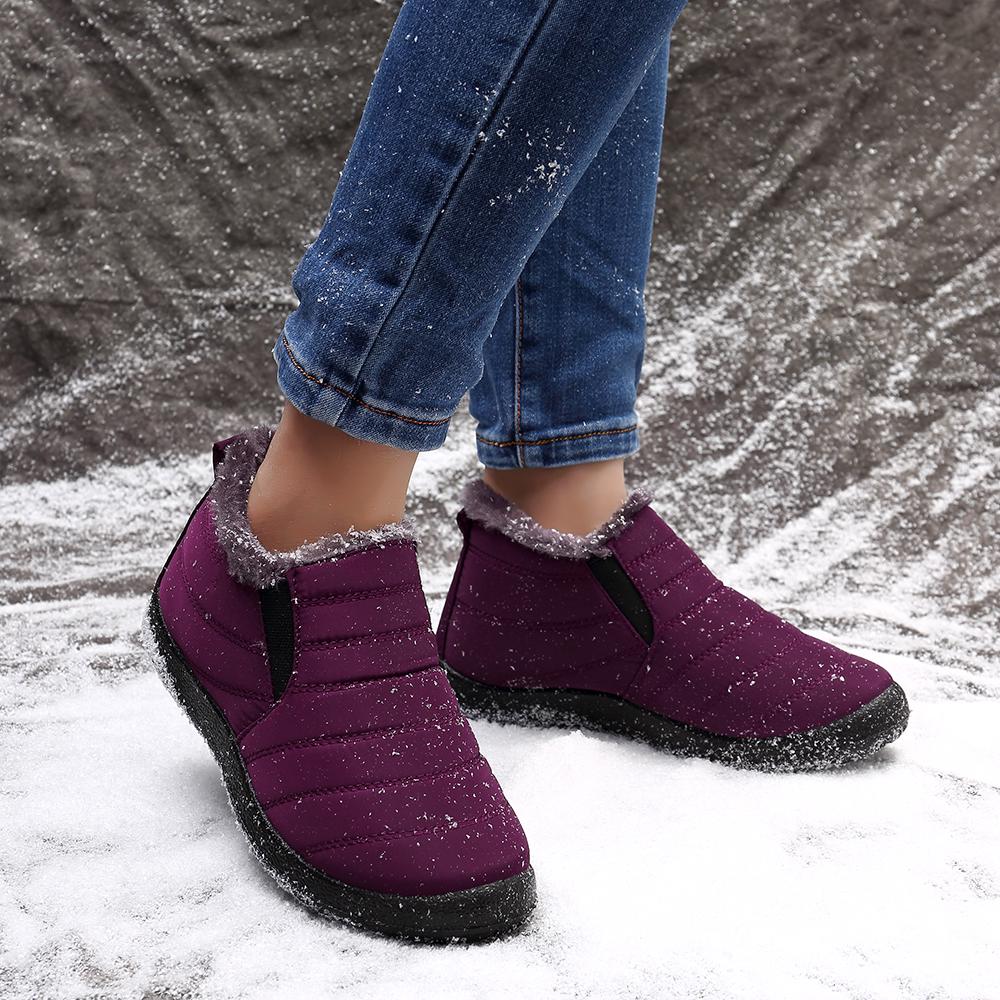 Comfortable Slip-resistant Stylish Lightweight Breathable Women's Shoes Women Waterproof Warm Fur Lining Casual Snow Slip On Ankle Boots Winter Shoes