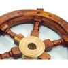 Handcrafted Wooden Ship Wheel Wall Decor Solid Shisham Wood Brass Nautical Helm Premium Maritime Home Decor