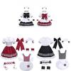 Lolita Girl Costume Dress With Puffy Sleeves And Large Bow For Halloween Cosplay