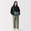 MUJI Recycled Polyester Shoulder Bag with Back Smoky Blue Water-Repellent Pocket, Unisex, Adult, EFD12A6S,