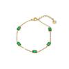 European and American Style New Bracelet, square Green Zircon Bracelet, Titanium Steel Bracelet Jewelry for Women
