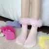 Women Girls Winter Thick Coral Fleece Cartoon Big Mouth Monster Plush Sleep Socks Warm Soft Home Socks