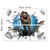 Jurassic Tyrannosaur Broken Wall Hole Art Stickers Jungle Dinosaur World Mural Self Adhesive For Home Decoration Aesthetic Rooms