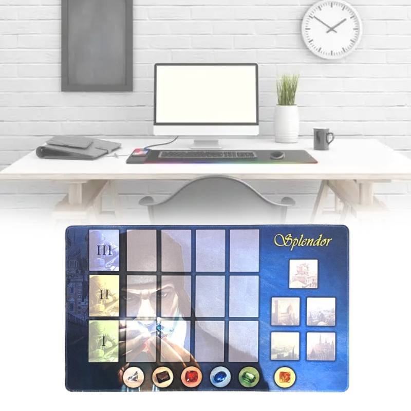 Gem Splendor Bordspelmat Met Harsoppervlak Voor Kaartspelers En Spelenthousiasten