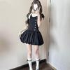 Thousand Gold Wind Bow Polka Dot Dress Women's Summer Retro Small Man Waist and Thin Temperament Fluffy Short Skirt